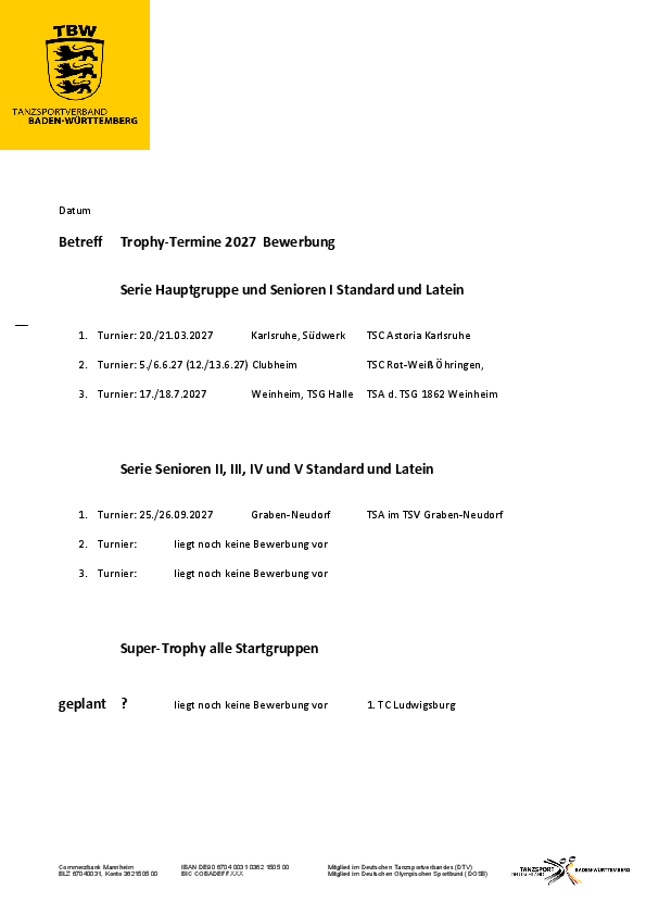 Tanzsportverband Baden-Württemberg e.V.